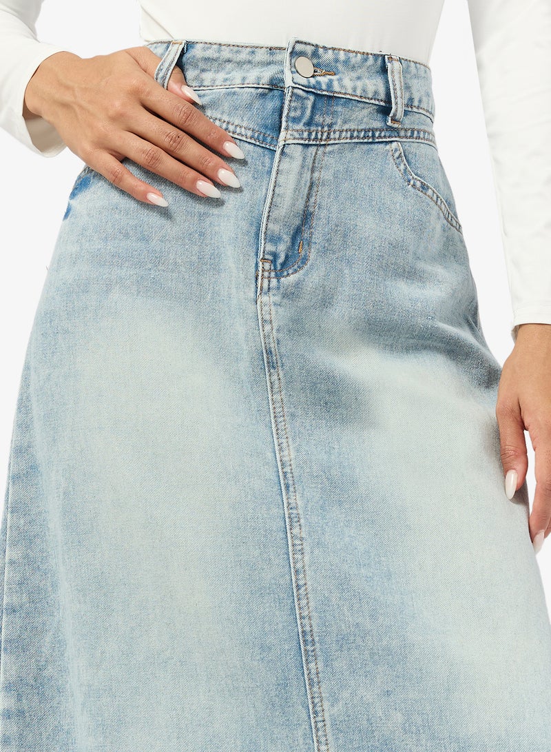 Ginger Denim A Line Maxi Skirt - Image 3